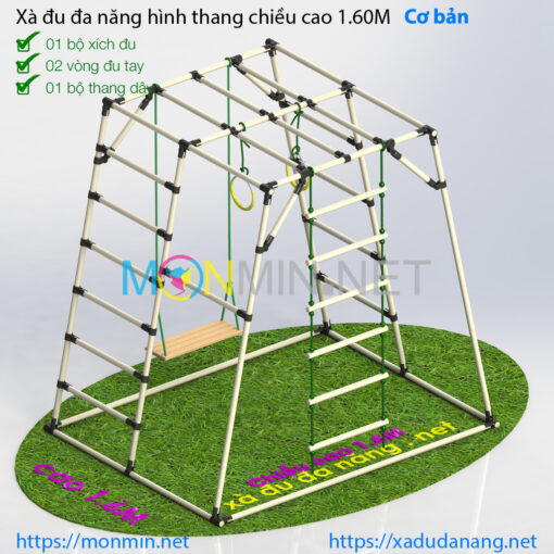 Xà đu đa năng hình thang cơ bản cao 1.6m