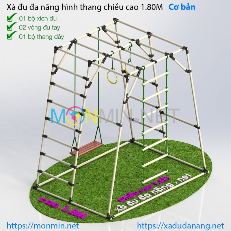 Xà đu đa năng cao 1.8m cơ bản